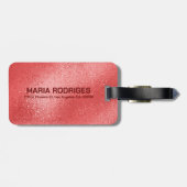 Schimmernde rote irisierende Textur Gepäckanhänger (Rückseite horizontal)