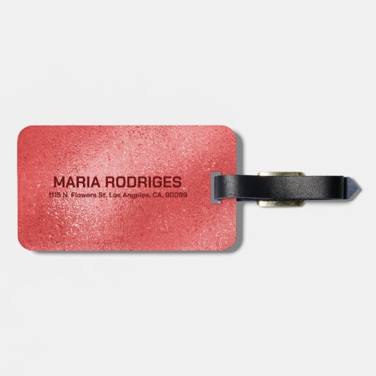 Schimmernde rote irisierende Textur Gepäckanhänger (Rückseite horizontal)