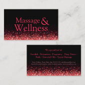 Schimmernde Rote Massage Therapist Wellness Körper Visitenkarte (Vorne/Hinten)