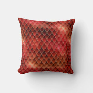 Schimmernde rote Ombre-Glitter-Drachenschuppen Kissen