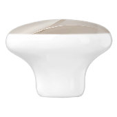 "Schimmernde Ruhe" | Beige Abstrakte Kunst Keramikknauf (Seitenansicht)