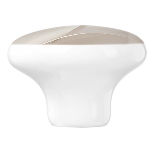 "Schimmernde Ruhe" | Beige Abstrakte Kunst Keramikknauf (Seitenansicht)