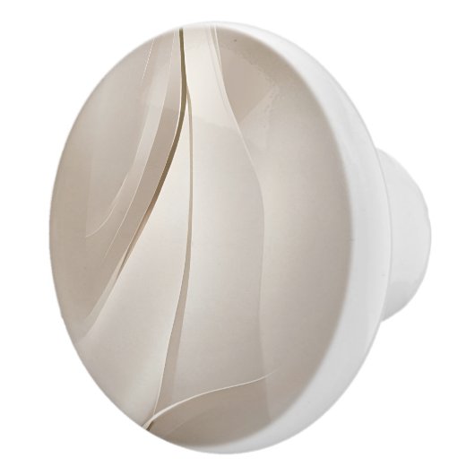 "Schimmernde Ruhe" | Beige Abstrakte Kunst Keramikknauf (Rechts)