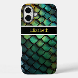 Schimmernde Schlangenhaut leuchtet in Farben iPhone 16 Plus Hülle