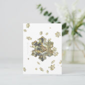 Schimmernde Schneeflocke Postkarte (Stehend Vorderseite)