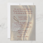 Schimmernde Seashell Red Beach Hochzeit Einladung (Rückseite)