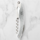 Schimmernde silbergraue irisierende Textur Kellnermesser (Vorderseite)