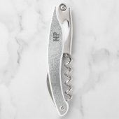 Schimmernde silbergraue irisierende Textur Kellnermesser (Rückseite)