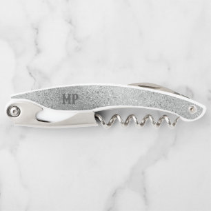 Schimmernde silbergraue irisierende Textur Kellnermesser