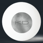 Schimmernde silbergraue irisierende Textur Tischtennisball<br><div class="desc">Bild einer silbergrauen irisierenden schimmernden Hintergrundstruktur. Optionales Monogramm.</div>