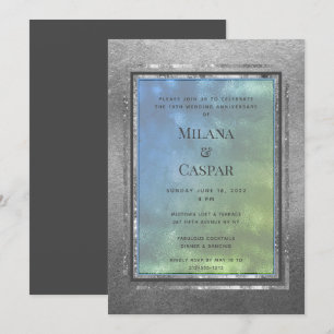 Schimmernde silberne Wasser-Opal-Jubiläumsfeier Einladung