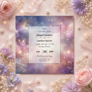 Schimmernde Sternenstaub-Himmel-Hochzeit Einladung