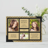 Schimmernde Streifen Foto Einladung (Stehend Vorderseite)