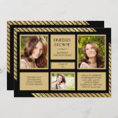 Schimmernde Streifen Foto Einladung (Vorne/Hinten)