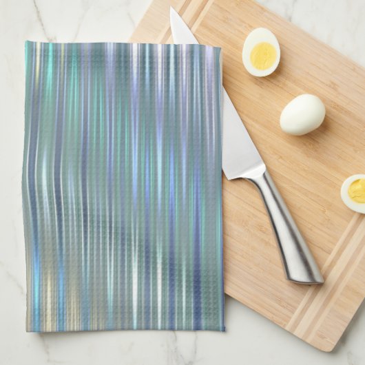 Schimmernde Streifen - mehrfarbiges abstraktes Geschirrtuch (Viertel Falte)