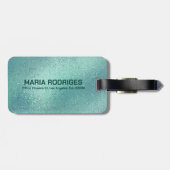 Schimmernde türkisfarbene irideszierende Textur Gepäckanhänger (Rückseite horizontal)