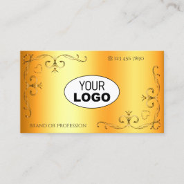 Schimmernde Verzierte Ecken mit Logo Luminous Oran Visitenkarte