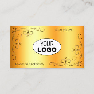 Schimmernde Verzierte Ecken mit Logo Luminous Oran Visitenkarte