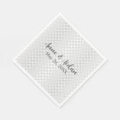 Schimmernde weiße Hochzeitsherzen Serviette (Ecke)