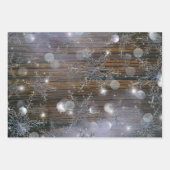 Schimmernde Winter Silberschneeflocken auf Stallho Geschenkpapier Set (Vorderseite 2)