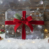 Schimmernde Winter Silberschneeflocken auf Stallho Geschenkpapier Set