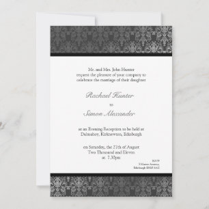 Schimmernde Wirkung Damask Hochzeit Einladung - Gr
