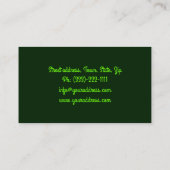 Schimmernde Zähne Lächeln Dental Care Green Card Visitenkarte (Rückseite)