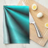 Schimmernder aquamariner Satin Geschirrtuch (Viertel Falte)