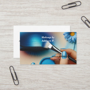 Schimmernder blauer Lidschatten-Makeup  Visitenkarte