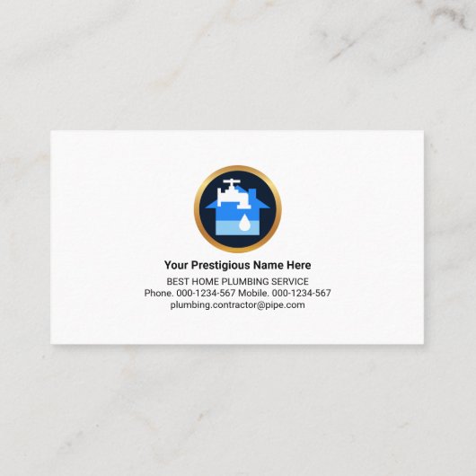 Schimmernder Blue Water Plumbing Service Visitenkarte (Rückseite)