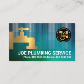 Schimmernder Blue Water Plumbing Service Visitenkarte (Vorderseite)