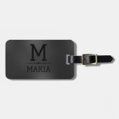 Schimmernder dunkelgrauer abstrakter Hintergrund Gepäckanhänger (Vorderseite horizontal)