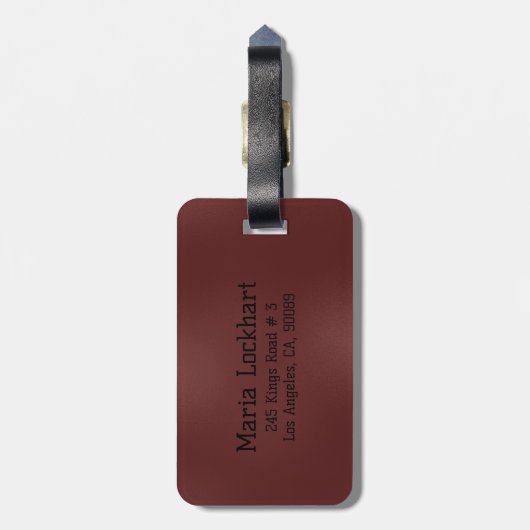 Schimmernder dunkelroter abstrakter Hintergrund Gepäckanhänger (Rückseite vertikal)