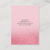 Schimmernder Glitzer Rosa Schmuckstück Ohrring-Anz Visitenkarte (Rückseite)