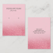 Schimmernder Glitzer Rosa Schmuckstück Ohrring-Anz Visitenkarte (Vorne/Hinten)