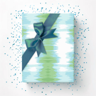 Schimmernder Ikat in Grün und Aqua Geschenkpapier