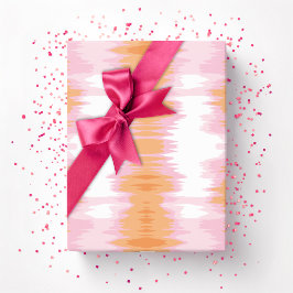 Schimmernder Ikat in Rosa und Orange Geschenkpapier