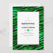 Schimmernder Junggeselinnen-Abschied aus grünen Ti Einladung (Vorderseite)