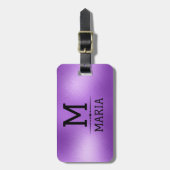 Schimmernder lila abstrakter Hintergrund Gepäckanhänger (Vorderseite vertikal)