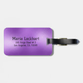 Schimmernder lila abstrakter Hintergrund Gepäckanhänger (Rückseite horizontal)