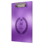 Schimmernder Lila Hintergrund mit Laurel Kranz Klemmbrett (Links)