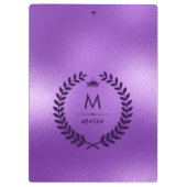 Schimmernder Lila Hintergrund mit Laurel Kranz Klemmbrett (Rückseite)