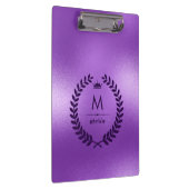 Schimmernder Lila Hintergrund mit Laurel Kranz Klemmbrett (Rechts)