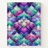 Schimmernder Lila Mermaid-Schwanz Druckname Notizblock (Rückseite)