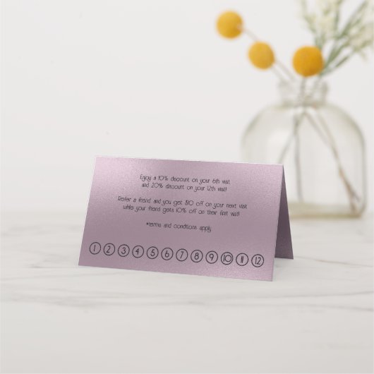 schimmernder Lila, moderner Hintergrund Treuekarte (Rückseite)