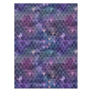 Schimmernder lila Ombre & Glitter-Drachenschuppen Tischdecke