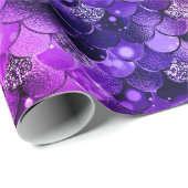 Schimmernder Lila Ozean Glamour Meerjungenskala Geschenkpapier (Rolleneckpunkt)