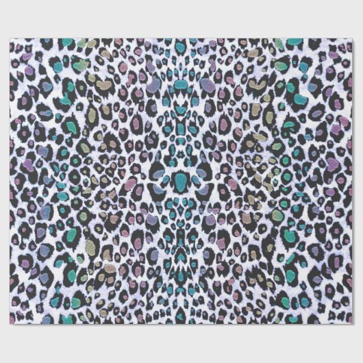 Schimmernder mehrfarbiger Leopard-Druck Geschenkpapier (Flach)