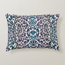 Schimmernder mehrfarbiger Leopard-Druck Zierkissen