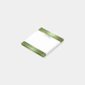 Schimmernder minimalistischer, moderner grüner Hin Post-it Klebezettel (angewinkelt)